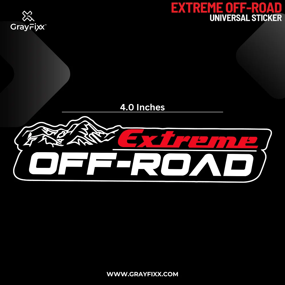 Extreme Off Road Universal Sticker | Printed In Premium Gloss Vinyl With FPF(Fade Protection Film), Water Proof, Precut Sticker, Pack Of 1